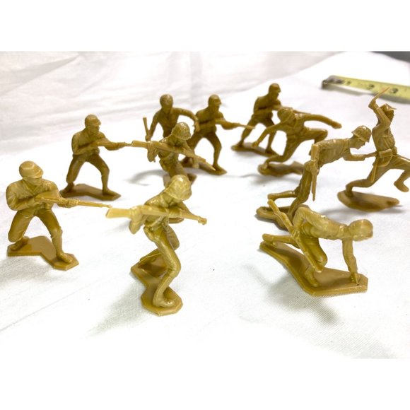 Louis Marx Army(11pcs) Plastic Figure Vintage Men - Picture 3 of 5